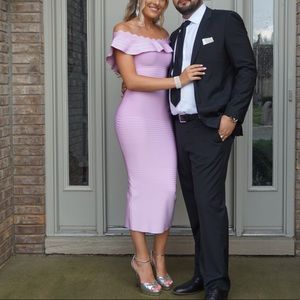 Lilac purple knee length dress